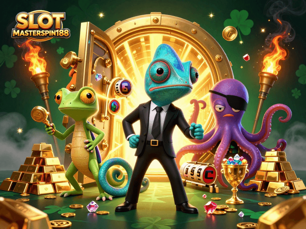 SLOT MASTERSPIN188 showcases exciting action with color-changing secret agent characters and rich slot symbols.