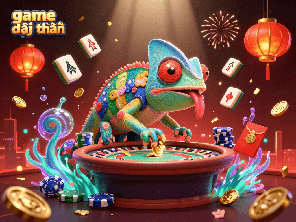 Experience thrilling game đổi thưởng moments with vibrant chameleon casino owner and dynamic elements.