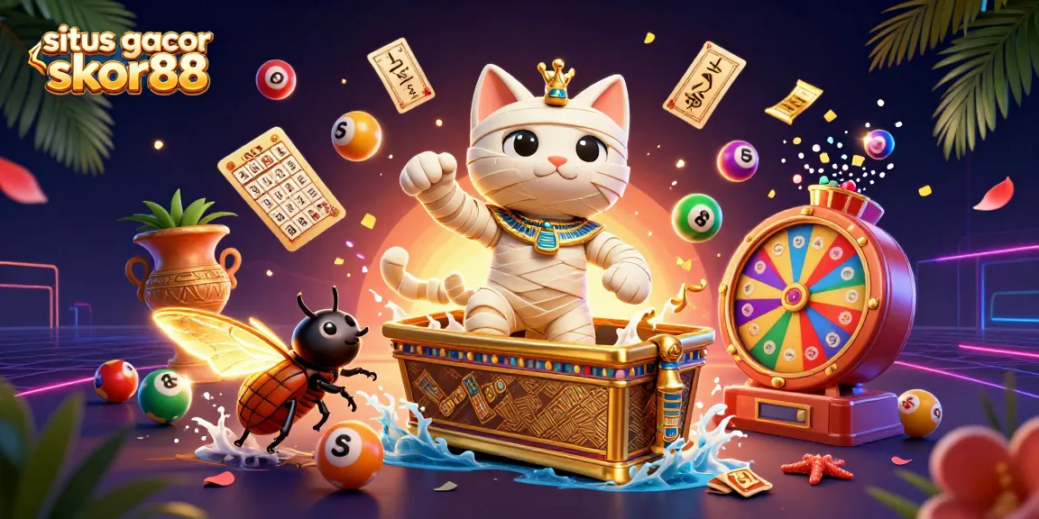 Experience thrilling action at situs gacor skor88 with vibrant casino elements and gaming excitement in this dynamic illustration.