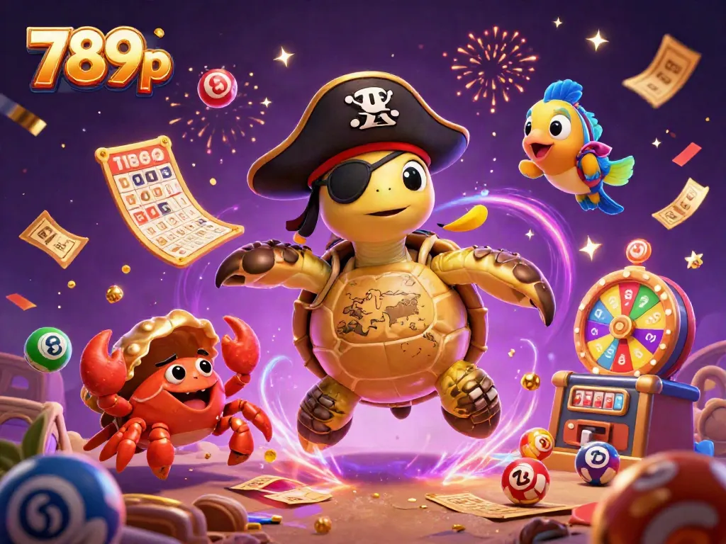 Experience the excitement of 789p with vibrant lottery elements and interactive characters in a thrilling casino scene.
