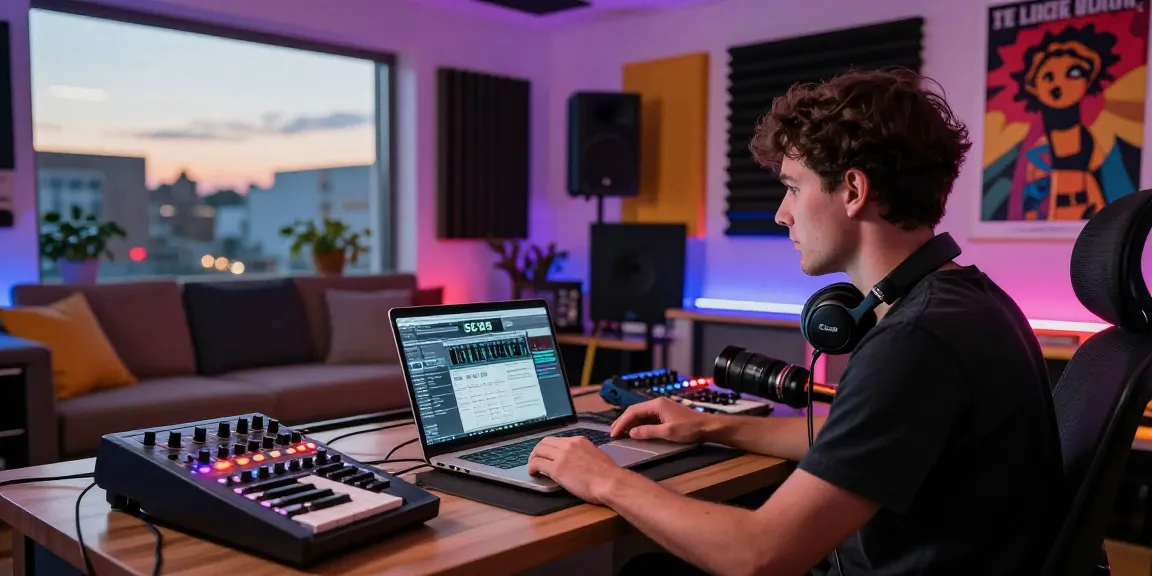 Sound engineer working with SC88 sound modules in a vibrant studio atmosphere.