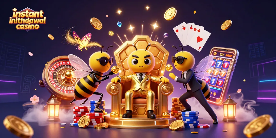 Experience the excitement of instant withdrawal casino action amidst a vibrant casino scene.