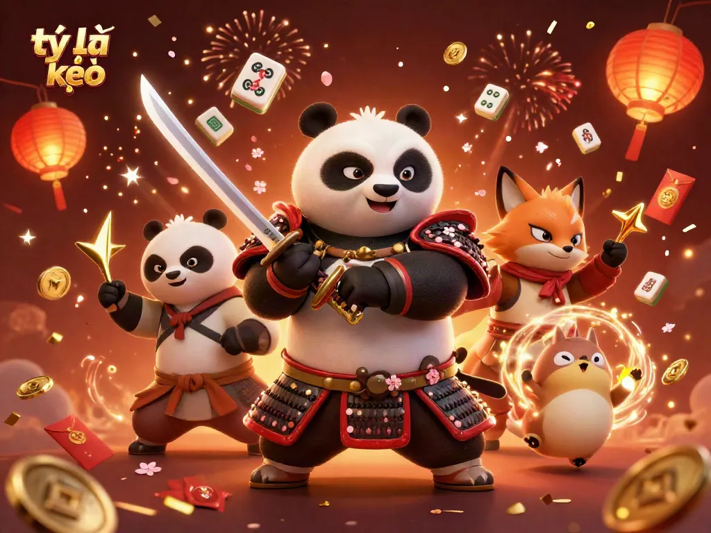 Experience tỷ lệ kèo betting with playful characters and immersive gaming elements in a vibrant, festive scene.