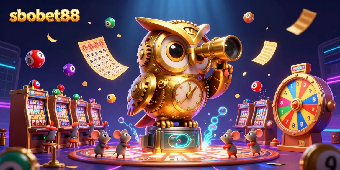 Experience exciting moments with sbobet88, featuring a vibrant casino scene filled with dynamic lottery elements.