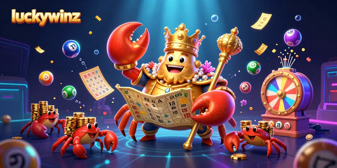 Engage with luckywinz where vibrant lottery elements and a golden crab emperor enhance the gaming experience