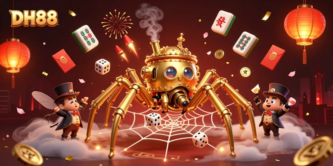 Engage with thrilling DH88 gaming adventures through an immersive steampunk casino scene.