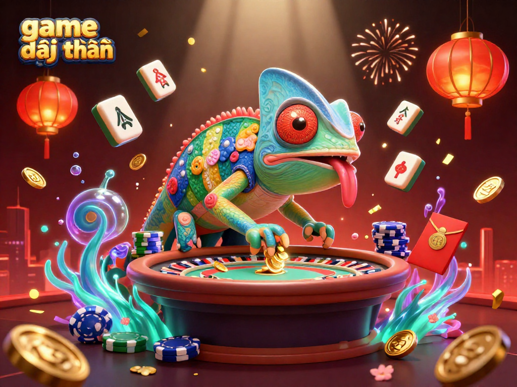 Experience thrilling game đổi thưởng moments with vibrant chameleon casino owner and dynamic elements.