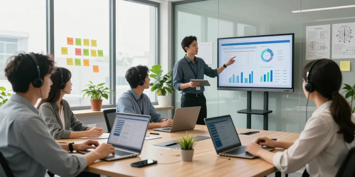 Dynamic team collaboration showcasing small business IT support services in a modern office.