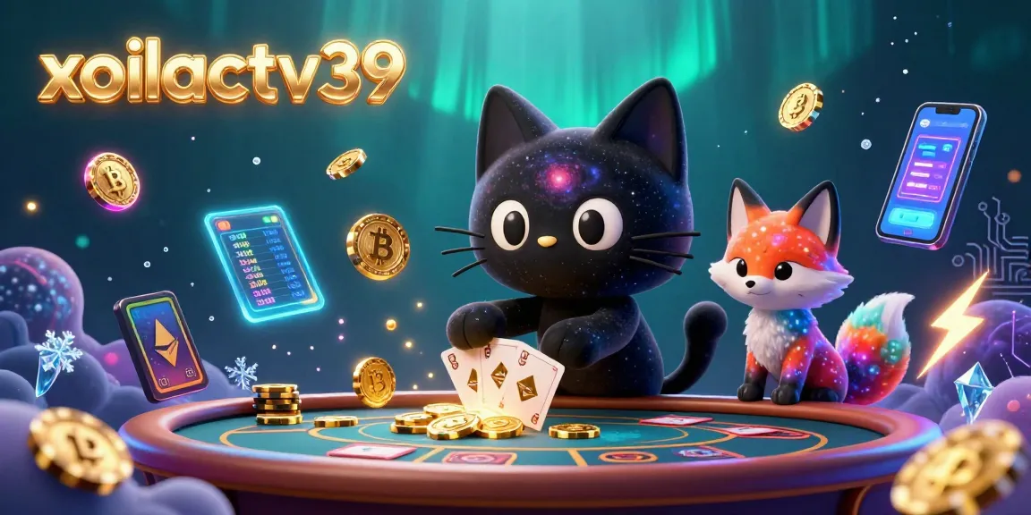 Experience the excitement of xoilactv39 as the black hole cat draws in casino chips with a galactic charm.