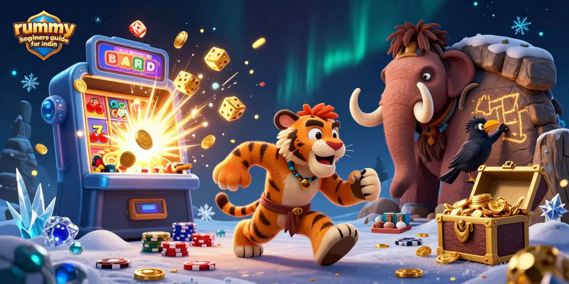 Experience excitement with this rummy beginners guide for india featuring a dynamic 3D casino scene.