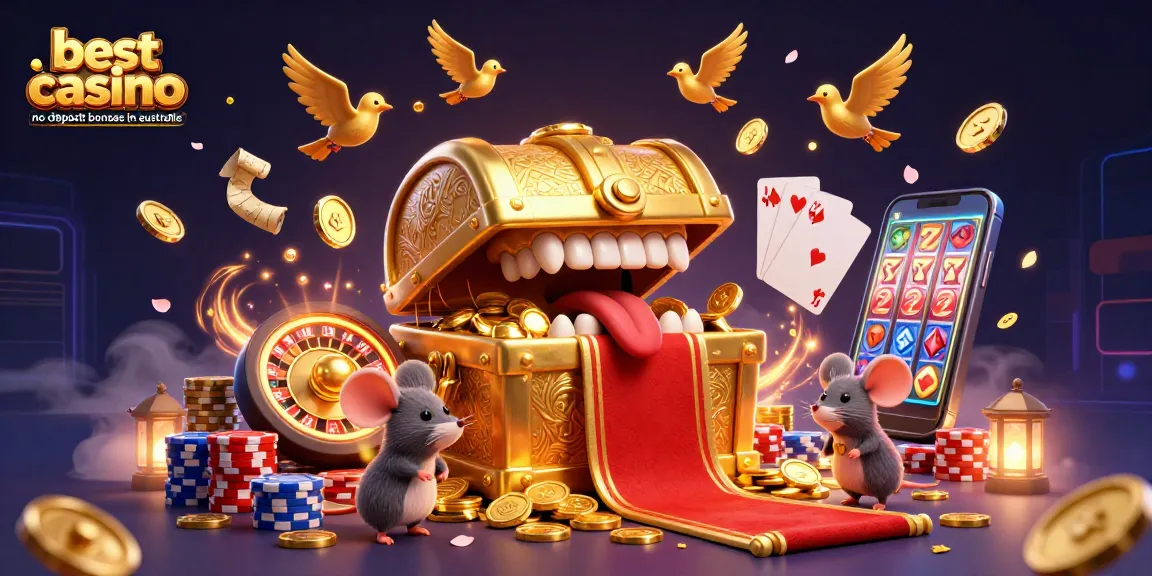 Engage with the best casino no deposit bonuses in Australia through vibrant gaming elements and dynamic illustrations.