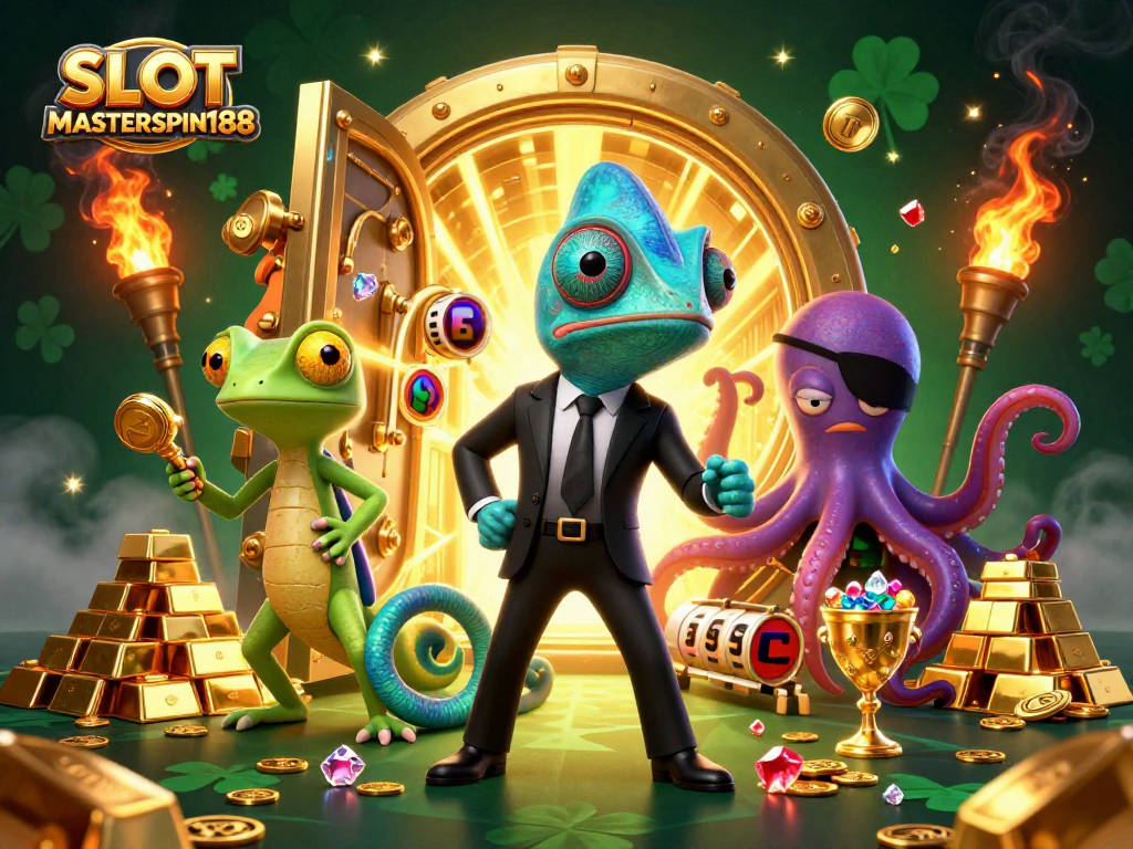SLOT MASTERSPIN188 showcases exciting action with color-changing secret agent characters and rich slot symbols.