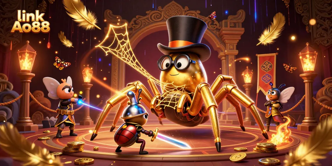 Engage with link Ao88 by exploring a vibrant golden casino scene full of excitement and energy.