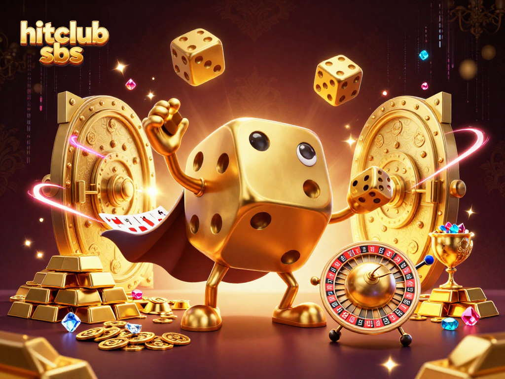 Experience thrilling moments at hitclub sbs with a dynamic casino scene featuring golden dice and treasures.