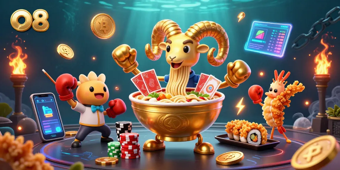 Experience the thrill of O8 with dynamic characters in a vibrant casino scene.