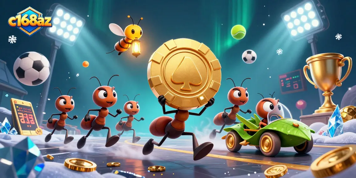 Engage in thrilling gaming action with c168az featuring vibrant casino-themed characters and elements.
